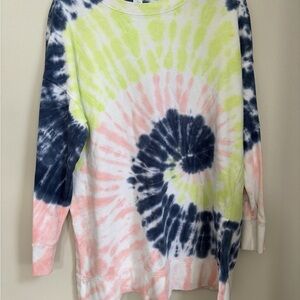 Old Navy Tie-Dye Crewneck Sweatshirt - Yellow, Navy, White